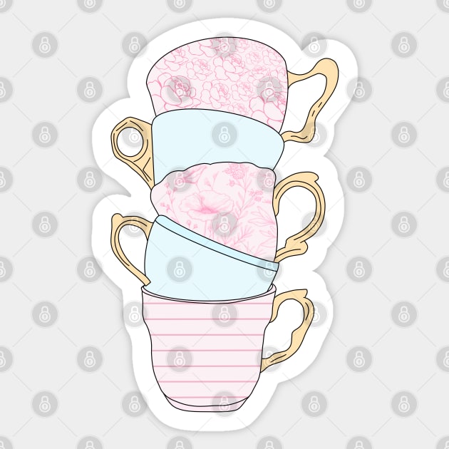 coquette teacups Sticker by gdm123